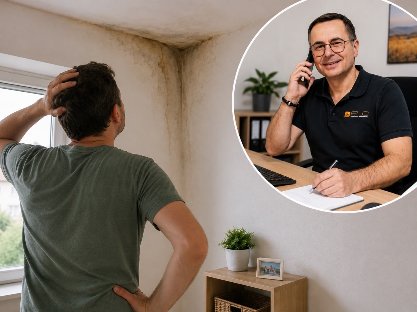 Plochá střecha budovy před kontrolou těsnosti